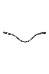 HKM Browband w bling Snaps on Havana Leather Interchangeable w any bridle FULL