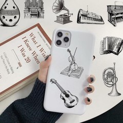 Black and White Musical Instruments Stickers,50PCS Retro Sketch Music Decals,…