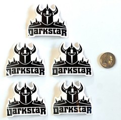Darkstar Skateboards Knight Helmet Logo Sticker Lot of 5 Black White Decals
