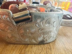 Showman brand Silver Woman’s Spurs fits size 7 boot – used but in good condition