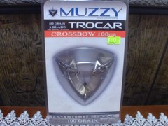 NEW MUZZY 3 Blade CROSSBOW Trocar 100 Grain Archery Hunting Fixed Broadhead –