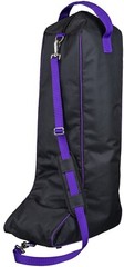 English Boot Bag – Handle and Shoulder Strap – Black – Purple or Royal Blue Trim