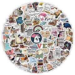 30Pcs Random Book Reading Motivational Quotes Bookish Theme Waterproof Stickers