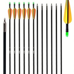 Archery Recurve Bow and Arrows Set 57 in Takedown Bow 12Pcs 30“ Fiberglass Arrow