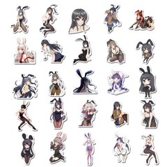 50pcs Bunny Girl Sticker Pack For Water Bottle,Laptop,suitcase,Journaling