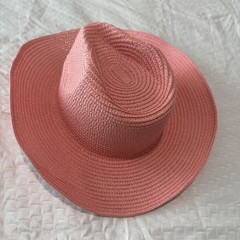Saltwater Cowboys Shem Creek Pink Straw Cowboy Hat Sun Cap Low Country SC