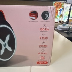 Hover-1 Rebel Kids Hoverboard with LED Headlight, 6 MPH Max Speed – Red