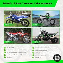 12» Rear Wheel 80/100-12 3.00-12 Tire Inner Tube Assembly For 110cc 125cc SSR