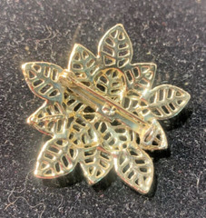 DQ Adornments Dressage Stock Tie Pin Equestrian Gold Tone Blue Green Rhinestones