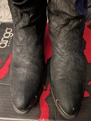 Dingo 12″ Slouch Men’s Western Boots Size 10 Distressed Black 15240 Vintage