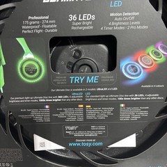 TOSY Ultimate Flying Disc 36 LEDs Bright Auto Light Up Frisbee Glow Rechargeable