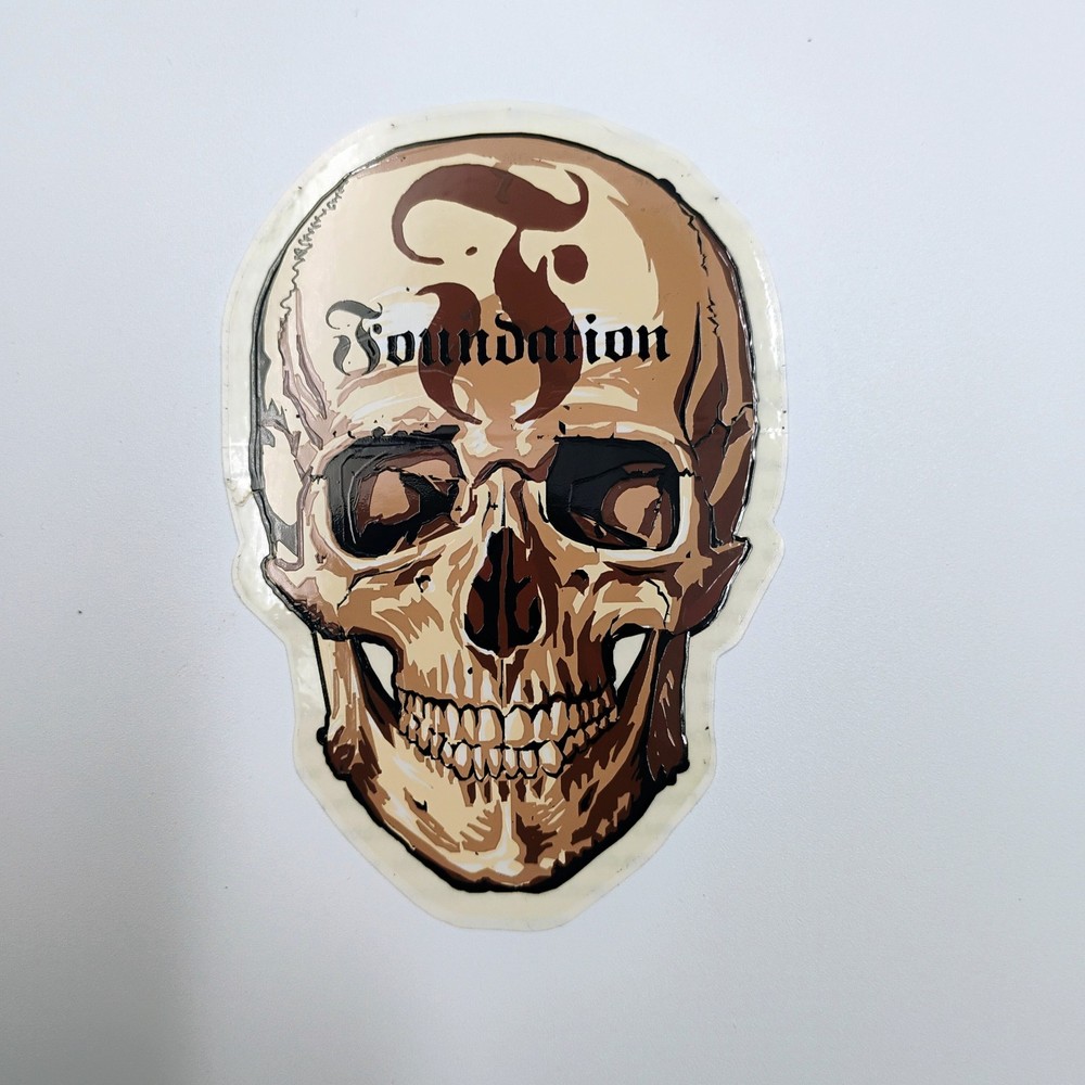 Foundation Skateboards Skull Sticker Decal VTG 90’s Skate Logo Graphic Decal NOS