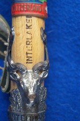 Vintage Miniature Swiss Mountaineering Souvenir Ice Axe Pick ‘Interlaken’ Badges