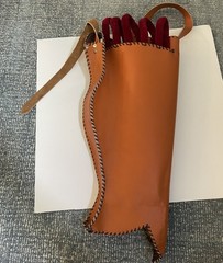 COOL! Mongolian-Style Orange Leather Bow And Arrow Case Quiver