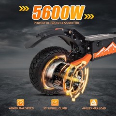 Off-road Electric Scooter For Adults 5600W 60V 27AH 50MPH E-Scooter With Seat