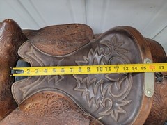 Tooled Leather 15″ Simco Western Saddle a-x