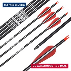 Elong 6/12PCS 26/28/30″ Arrows for Compound Bows,Carbon Hunting Arrows for Arche