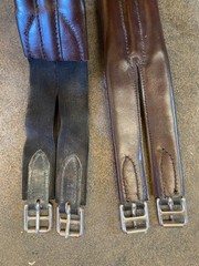 Stubben Long English Hunter Jumper Girth Brown Size 54 in Nicely Padded Elastic
