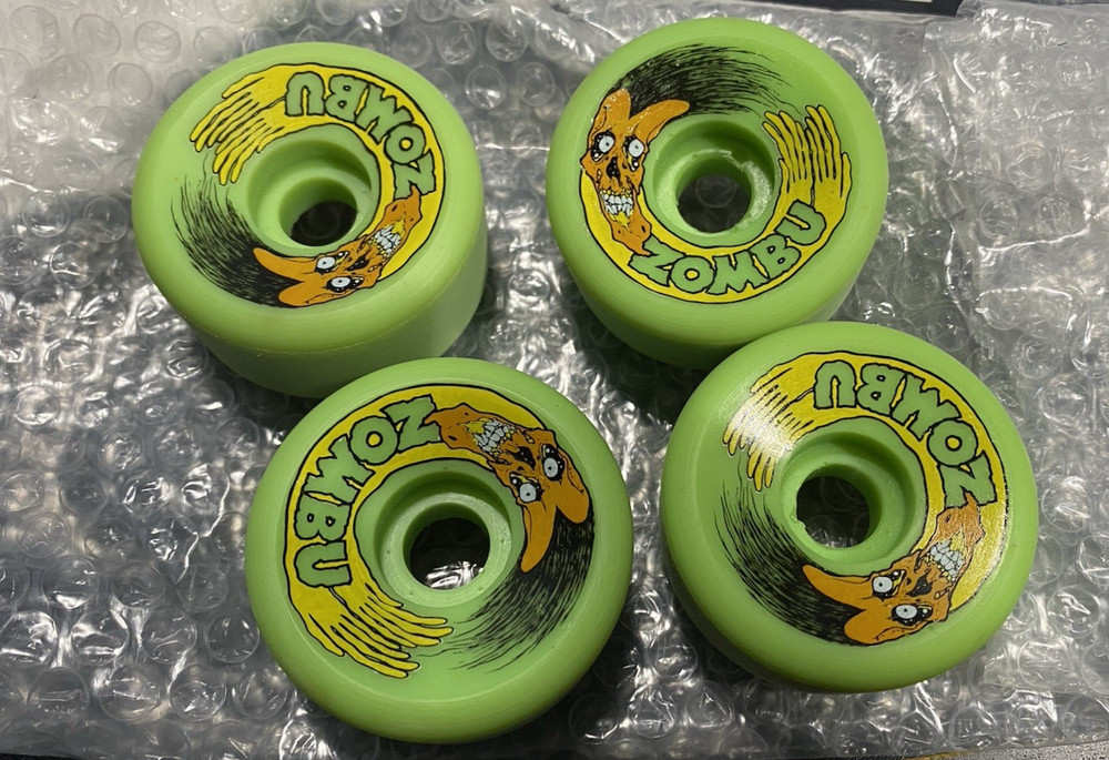 Zorlac Zombu Wheels Skateboard 60mm 95A NOS 1990s Pushead Vintage Lime Green