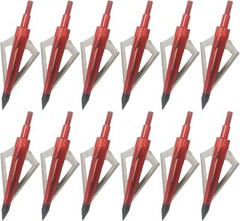 12pcs 100 grain 3 Blade Crossed Broadhead Arrow Head Bow Archery Fishing Hunting