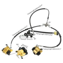 Front Foot Hydraulic Disc Brake Caliper + 3 Stud Spindle Hub ATV Go Kart Golf