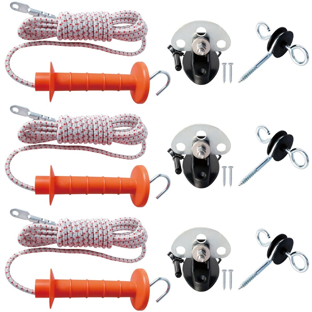 3 Pack Electric Fence Bungy Gate Kit – Expands 13ft to 23ft Heavy Duty Bungee…