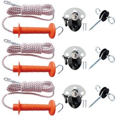 3 Pack Electric Fence Bungy Gate Kit – Expands 13ft to 23ft Heavy Duty Bungee…