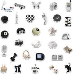Aesthetic Stickers Black and White Sticker Pack 60PCS, Y2K Sticker for Laptop De