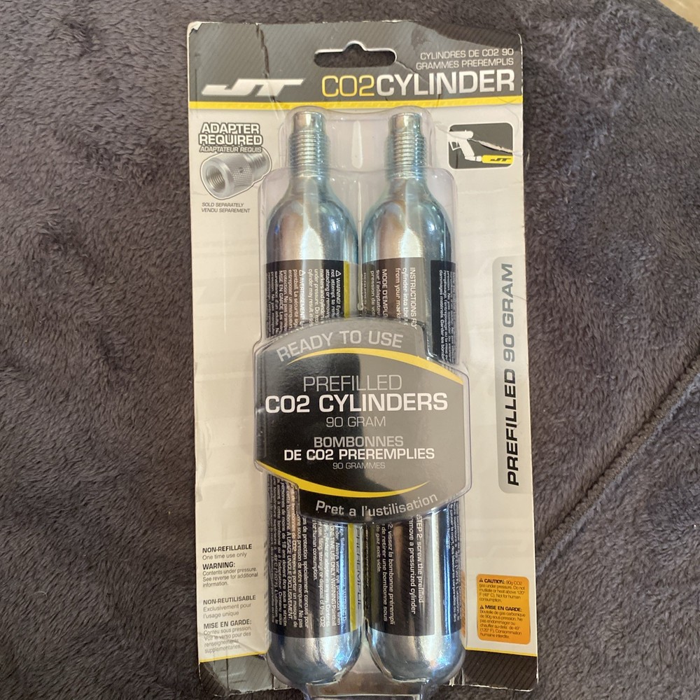JT 90 Gram Twin Pack Prefilled CO2 CARTRIDGES FOR AIRGUN AIRSOFT. New!