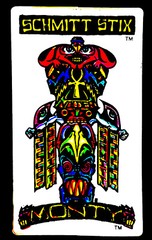 Vintage 1980’s Schmitt Stix Skateboards Monty￼ Sticker In DayGlow Colors