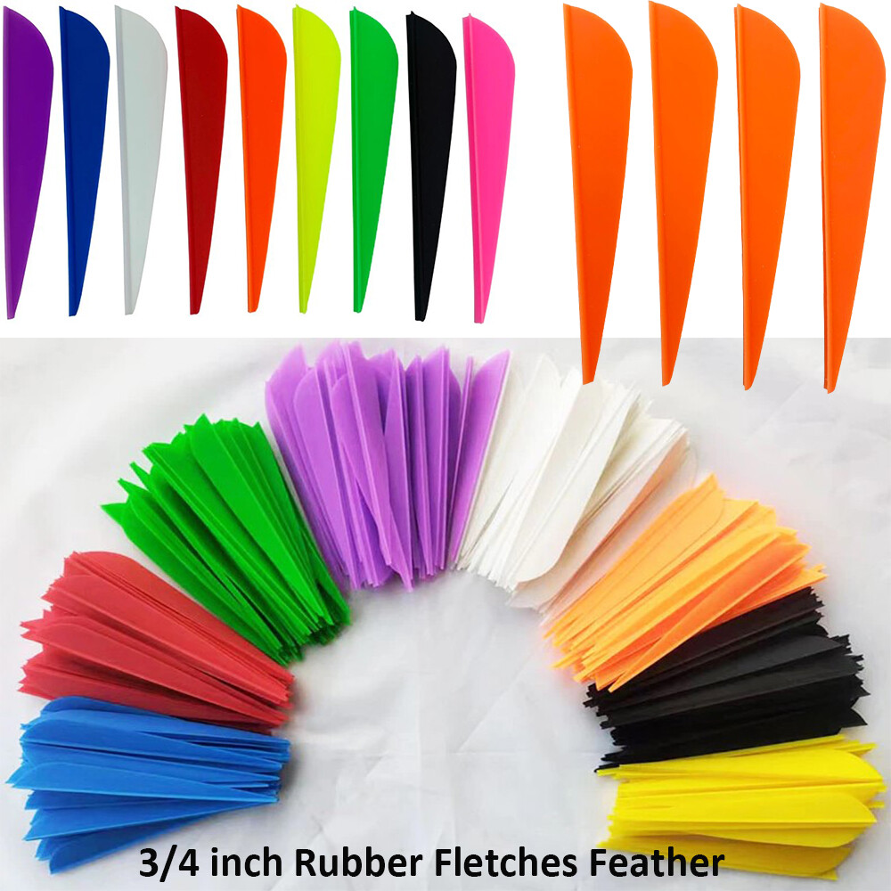 50pcs 3″ 4″Archery Rubber Arrow Vanes Fletches Feather Fletching DIY Bow Hunting