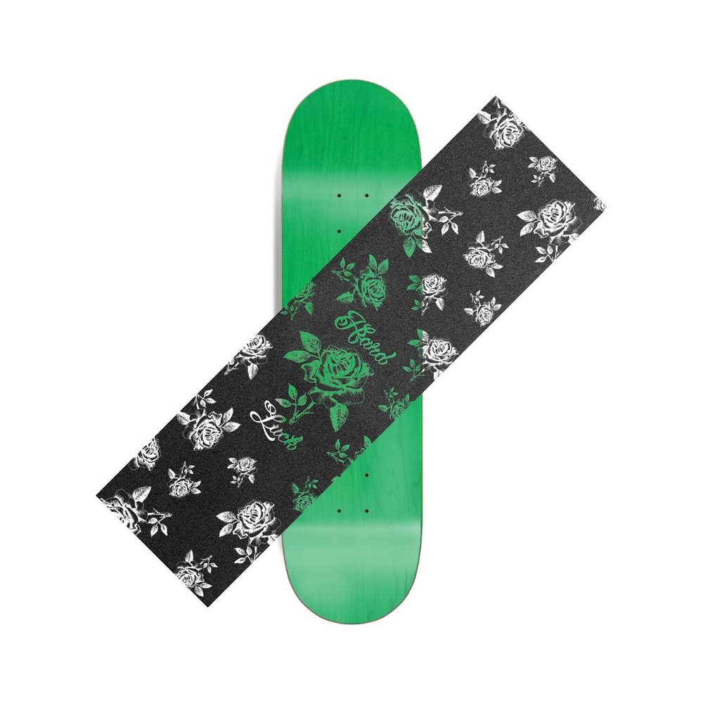 Hard Luck Skateboard Griptape Roses Black/Clear 9″ x 33″
