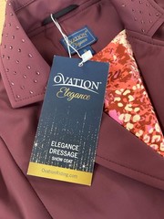 Ovation Elegance Dressage Show Coat Plum Burgundy Rhinestone Trim Size 8