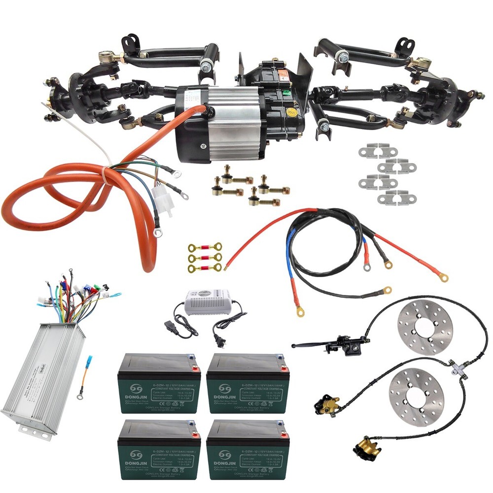 Go Kart ATV 48v 1000W Differential Motor Controller Battery+Front Drive Axle kit