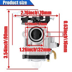 15mm Carburetor for 33cc 43cc 47cc 49cc 50cc 52cc 2-stroke Engine Pit Dirt