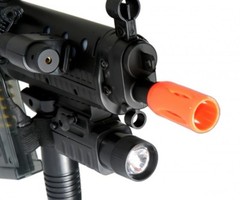 Double Eagle S552 AEG Electric Airsoft Gun w Flashlight Grip Red Dot Sight M82P