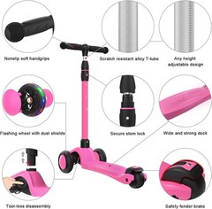 Kick Scooter B03, Lean ‘N Glide 3-Wheeled Push Scooter with Extra Wide PU Lig…