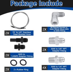 6AN 70 Inch GM Chevy Transmission Cooler Hose Line Kit Heavy Duty TBI