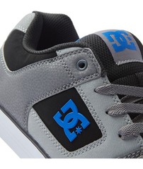 DC Pure 300660-XKSB Mens Gray Nubuck Lace Up Skate Inspired Sneakers Shoes