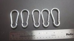 Lot of 5 – ZP Steel Carabiners / Snap Hook – 1/4″ Dia x 2-1/2″ L x 1-1/4″ W