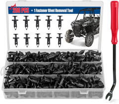 Xislet 200Pcs Polaris Push Pins, UTV Nylon Fender Clips & Body Rivets with Tool,