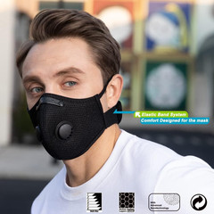 2-Pair Carbon Filter Face Masks with Valves – Reusable for Sports & Outdoors