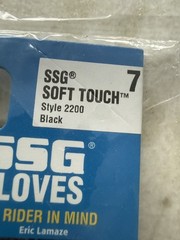 NWT SSG Soft Touch Riding Gloves Style 2200 Black Size 7