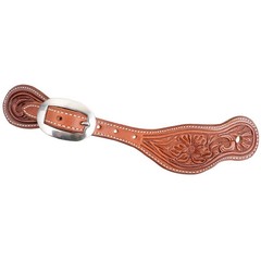 Martin Saddlery Alpine Flower Tooling Cowboy Spur Straps – Chestnut Skirting