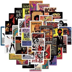 30Pcs Random Vintage Rock Band Poster Music Album Cover Waterproof Stickers