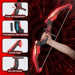 HYES Bow and Arrow for Kids LED Light Up Archery Set with 12 Suction Cup Arrows