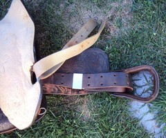 SIMCO Western Show / Parade Saddle- 15″ -SILVER HEARTS- Tooled Design -STUNNING!