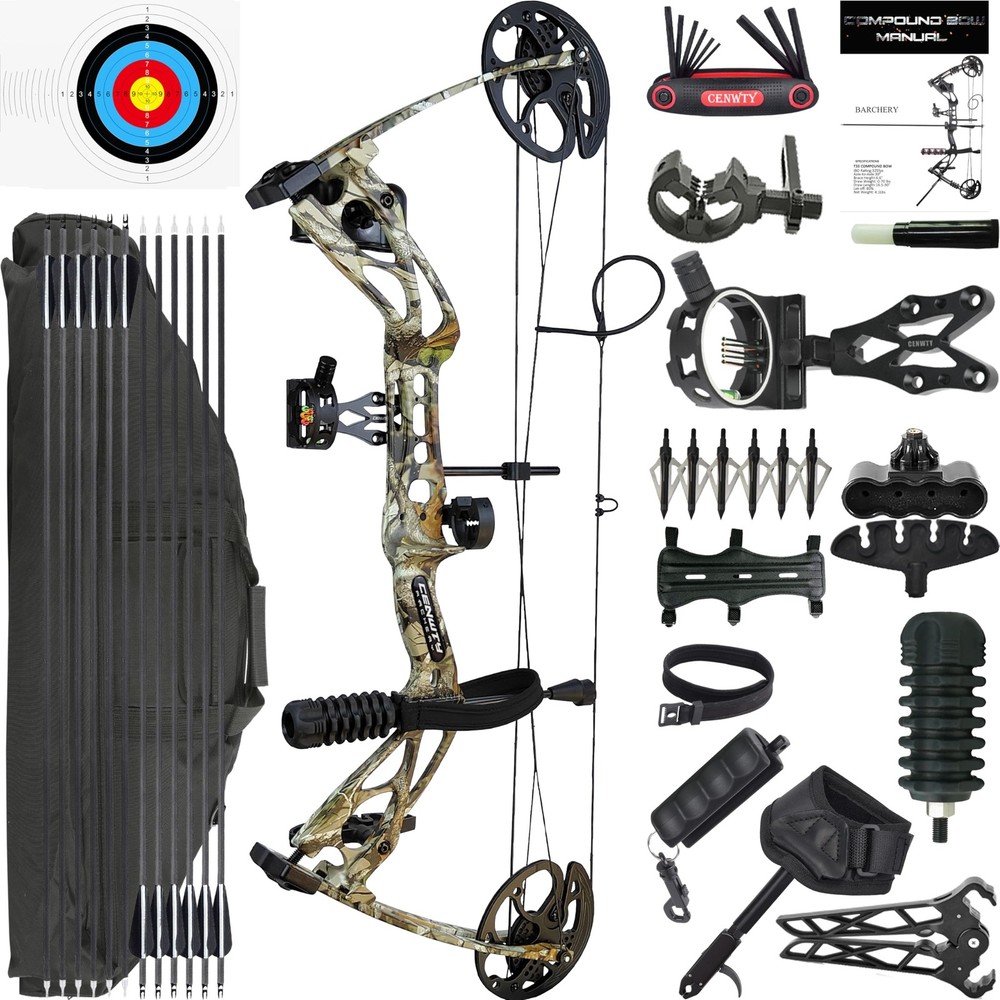 Archery Compound Bow Set 0-70 LBS, Draw Length 16.5-30, IBO up to 325 fps, Hunti