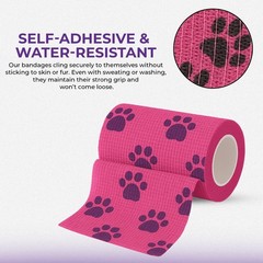 JorVet 4″ x 10 Yards Cohesive Bandages | Fun Self-Adhesive Wrap for Animal Wo…