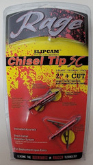 RAGE 2 Blade Chisel Tip SC 100gr 2″ Cut Slipcam Broadhead 2-Pack #R65200 , red